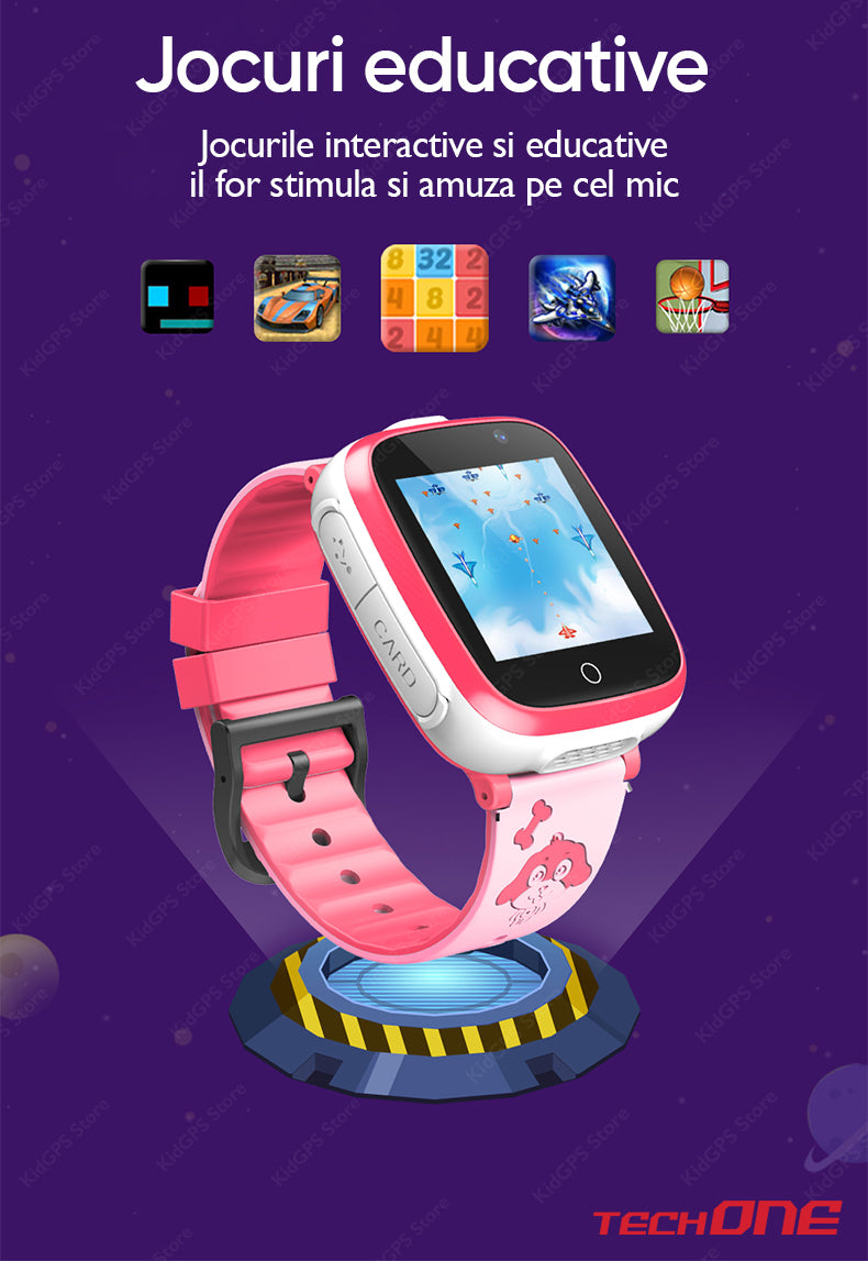 Ceas smartwatch copii Techone G3, Roz Ceas smartwatch copii Techone G3, Roz